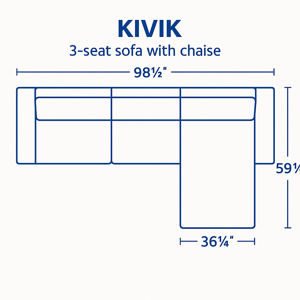 KIVIK 3-Seat Sofa W/Right Chaise